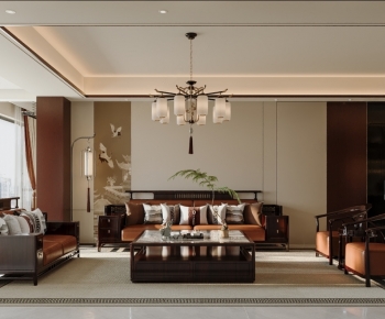 New Chinese Style A Living Room-ID:766001946