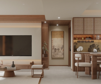 New Chinese Style A Living Room-ID:983292103