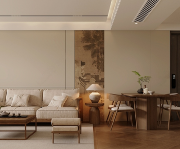 New Chinese Style A Living Room-ID:664371014