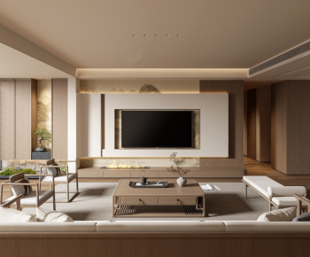 New Chinese Style A Living Room-ID:693790916
