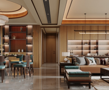 New Chinese Style A Living Room-ID:489867939