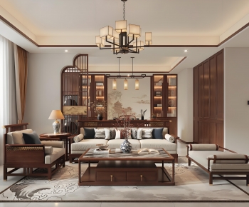 New Chinese Style A Living Room-ID:215131043