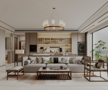 New Chinese Style A Living Room-ID:265722048