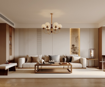 New Chinese Style A Living Room-ID:399673947