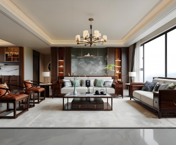 New Chinese Style A Living Room-ID:839658022