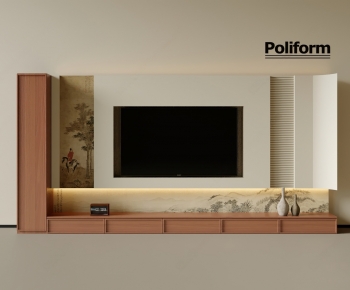 New Chinese Style TV Wall-ID:356290107