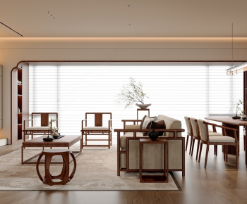 New Chinese Style A Living Room-ID:117621902