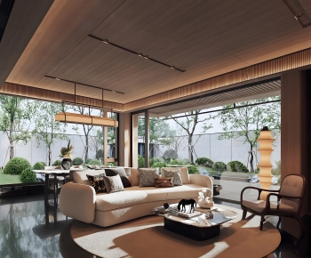 New Chinese Style A Living Room-ID:527523997