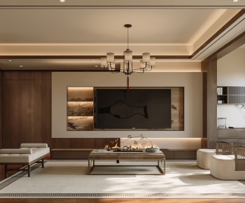 New Chinese Style A Living Room-ID:810151104