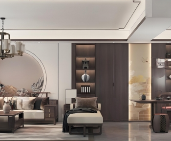 New Chinese Style A Living Room-ID:530569665