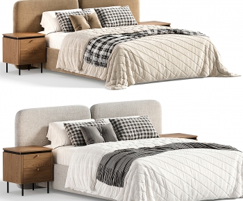 Modern Double Bed-ID:827796949