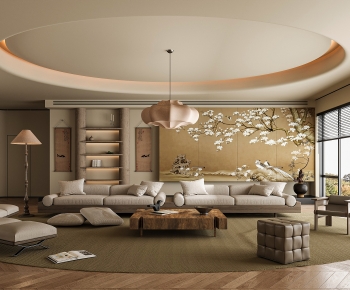 New Chinese Style A Living Room-ID:895481163