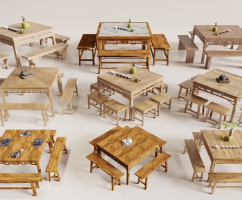 Chinese Style Dining Table And Chairs-ID:608376033