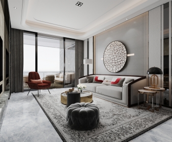New Chinese Style A Living Room-ID:892520084