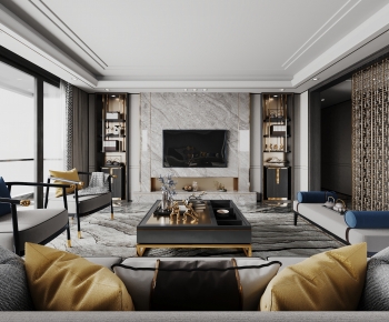 New Chinese Style A Living Room-ID:935561907