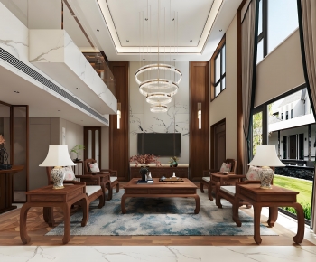 New Chinese Style A Living Room-ID:788654096