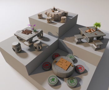 Chinese Style Outdoor Tables And Chairs-ID:237540962