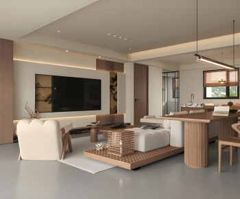 New Chinese Style A Living Room-ID:962380895