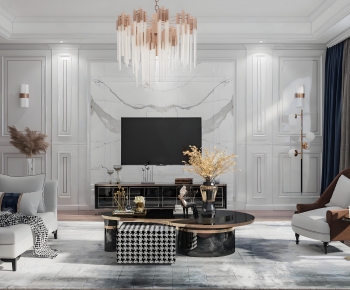 Simple European Style A Living Room-ID:195344926