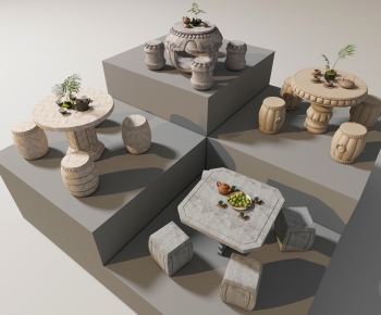 Chinese Style Outdoor Tables And Chairs-ID:197201973