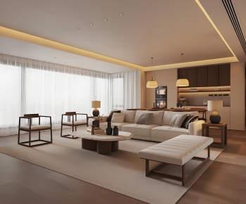 New Chinese Style A Living Room-ID:390410905