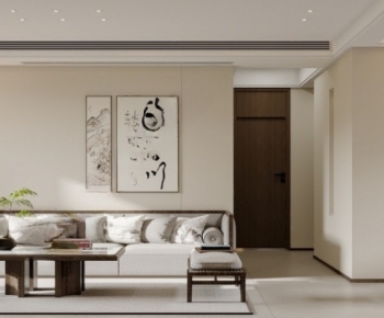 New Chinese Style A Living Room-ID:979846001