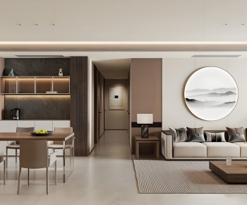 New Chinese Style A Living Room-ID:473839046