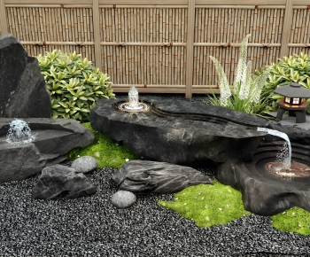 Japanese Style Rockery Waterscape-ID:952189923