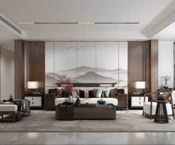 New Chinese Style A Living Room-ID:173727995