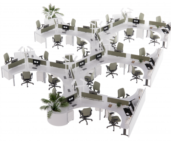 Modern Office Desk And Chair-ID:300647977