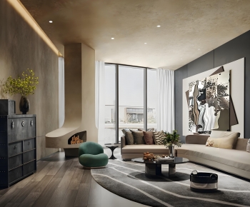 Wabi-sabi Style A Living Room-ID:988148938