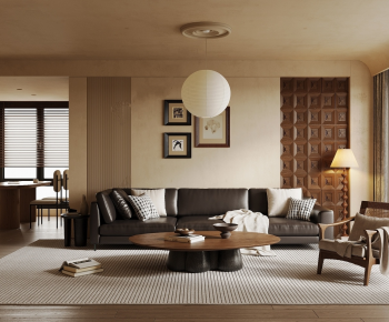 Wabi-sabi Style A Living Room-ID:650835043