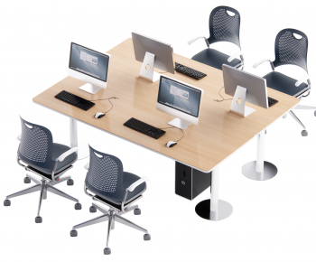 Modern Office Desk And Chair-ID:676311027