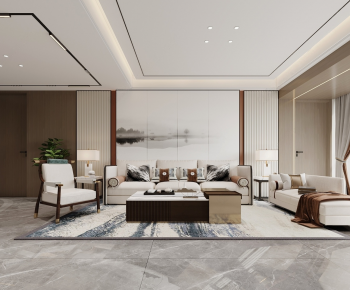 New Chinese Style A Living Room-ID:461962948