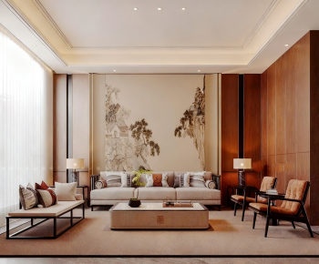 New Chinese Style A Living Room-ID:759782082