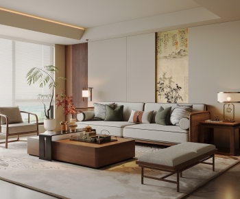 New Chinese Style A Living Room-ID:317890883