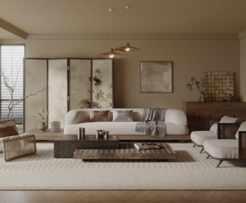 Wabi-sabi Style A Living Room-ID:407864098