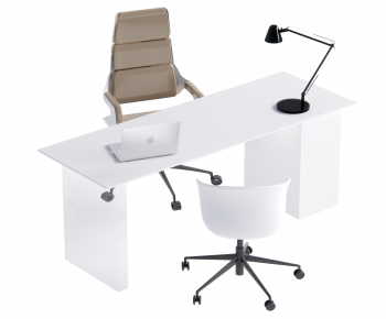 Modern Office Desk And Chair-ID:670345074
