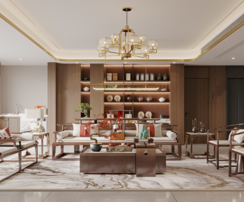 New Chinese Style A Living Room-ID:277026898