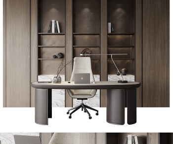 Modern Office Desk And Chair-ID:417325974