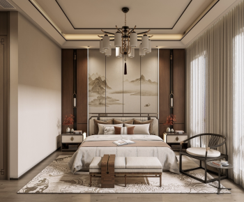 New Chinese Style Bedroom-ID:829520949