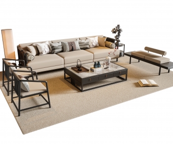 New Chinese Style Sofa Combination-ID:595897918