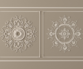 French Style Plaster Carved Top Plate-ID:726072071