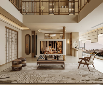 New Chinese Style A Living Room-ID:418441069