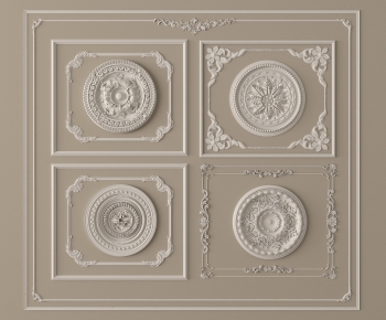 French Style Plaster Carved Top Plate-ID:783870948