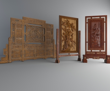Chinese Style Wooden Screen Partition-ID:770836113