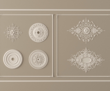 French Style Plaster Carved Top Plate-ID:221072919