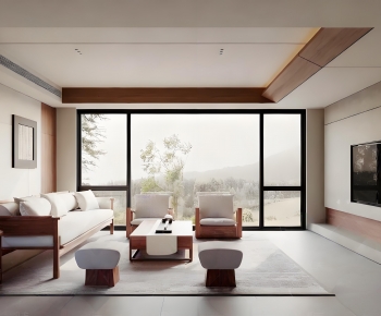 New Chinese Style A Living Room-ID:654786113
