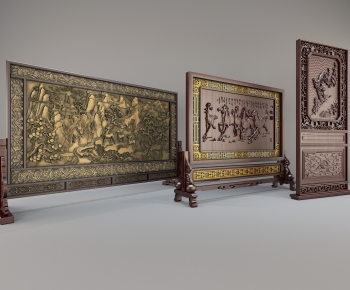 Chinese Style Wooden Screen Partition-ID:963330986