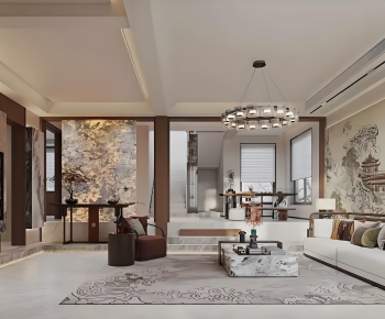 New Chinese Style A Living Room-ID:146310344